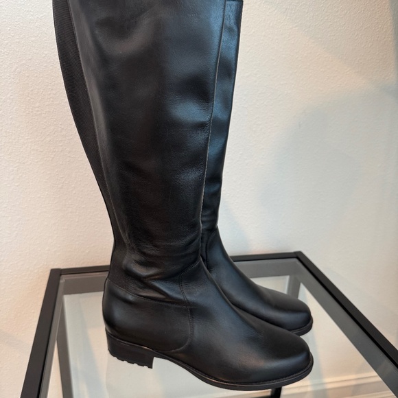 SAS ITALY Duchess Black Leather Knee High Tall Riding Boots Womens Size 10M - Picture 1 of 16